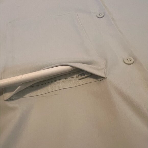 Lululemon Commission Long Sleeve Button Up Shirt Mens XXL Dove Grey Performance - Picture 3 of 13